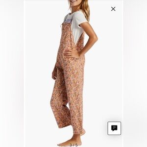 VEUC Billabong Kids' Wild Lengths Jr Pursuit Floral Overalls, Sz. Lg (12)